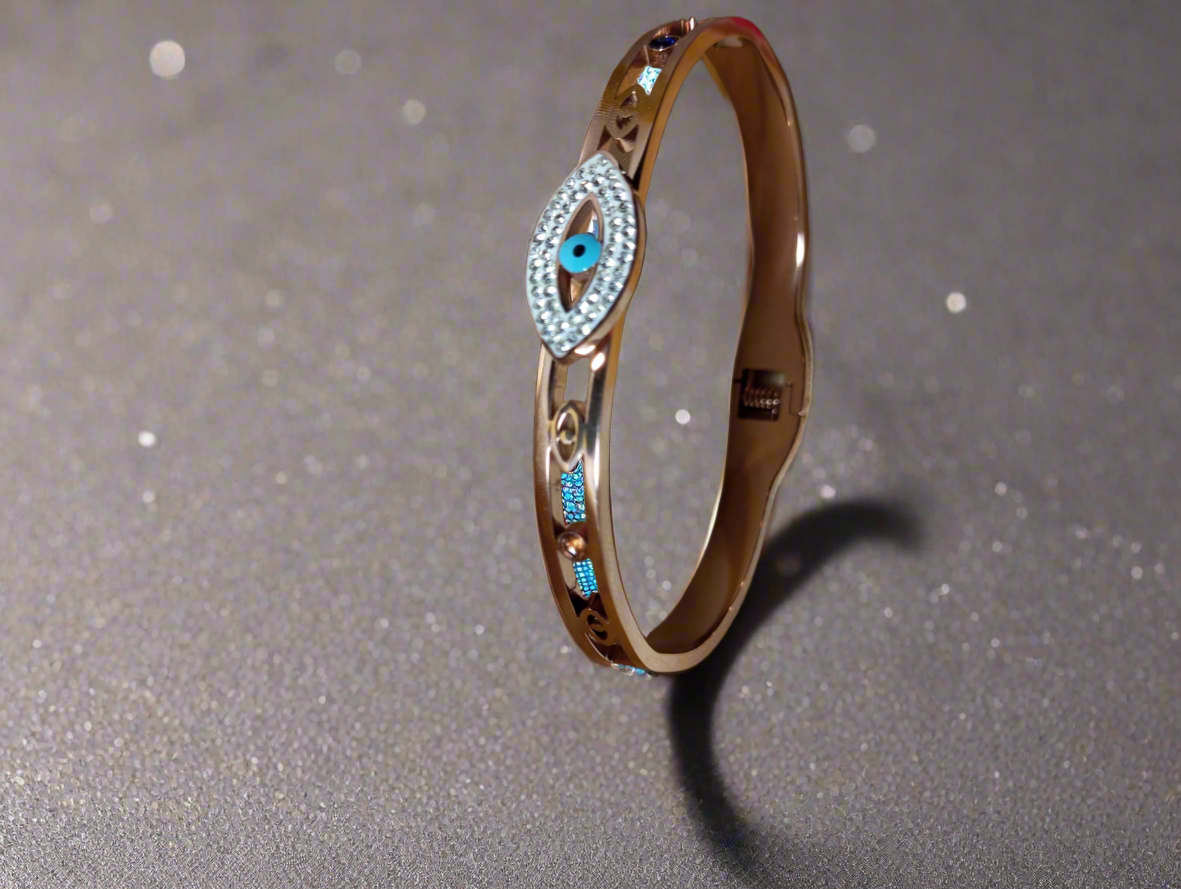 Anti Tarnish Evil Eye Rose Gold Bracelet