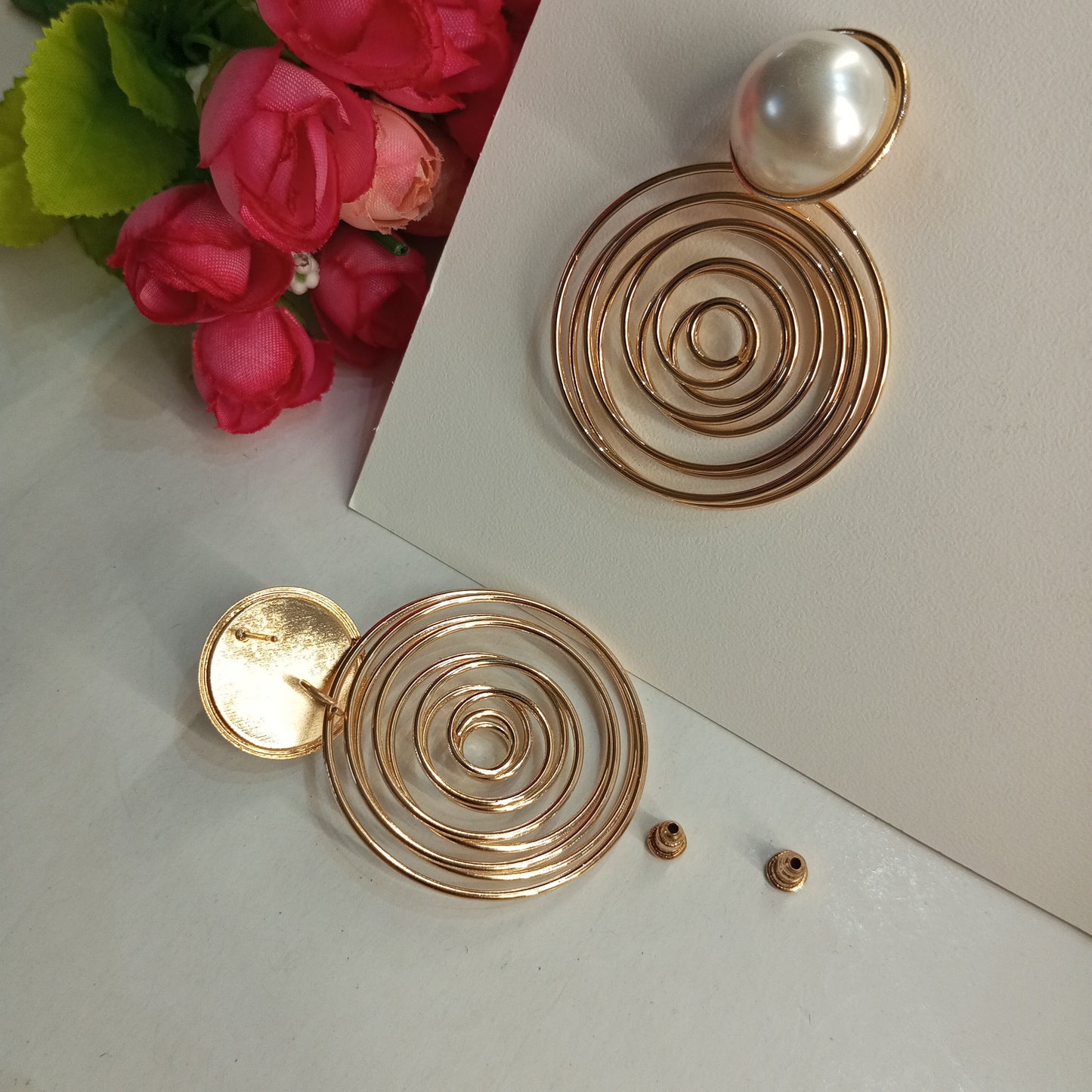 Spiral Contemporary Drop Earrings
