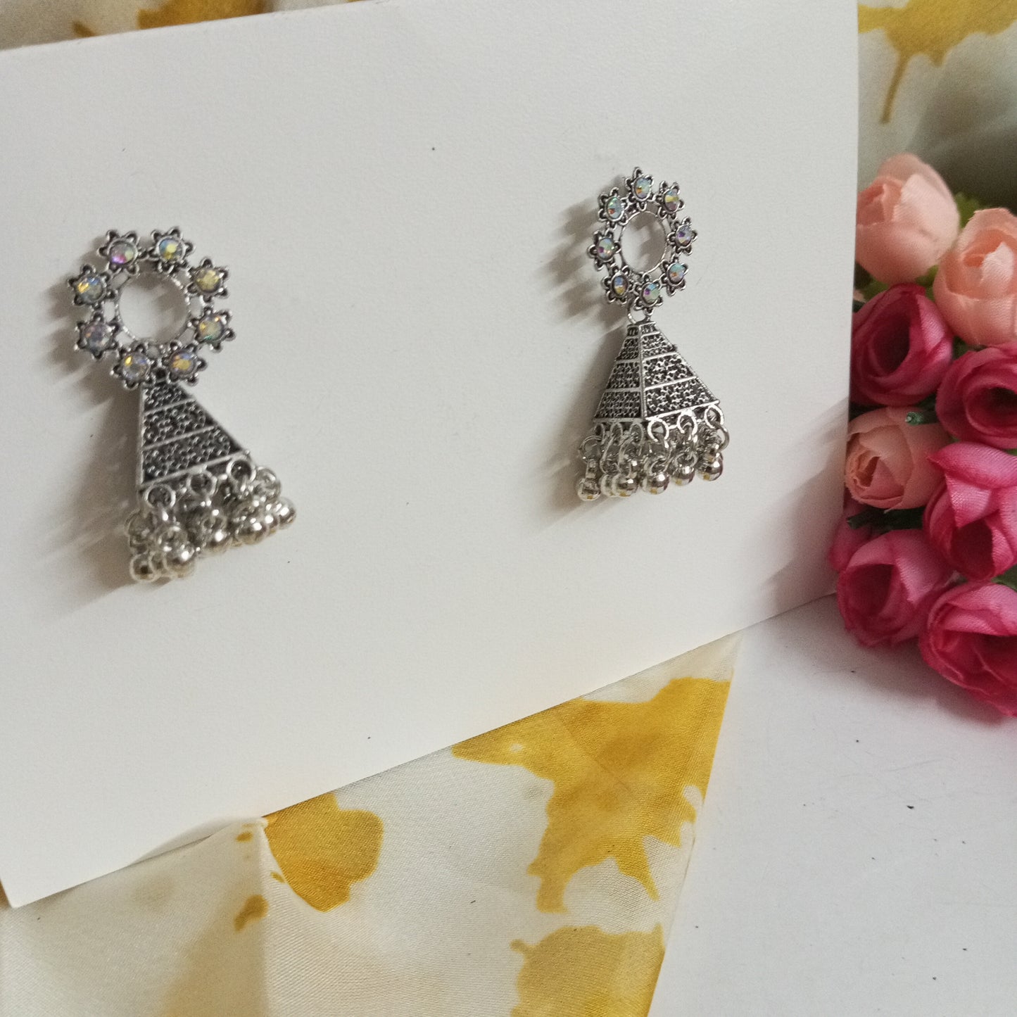 Oxidised Look Jhumki- Rainbow
