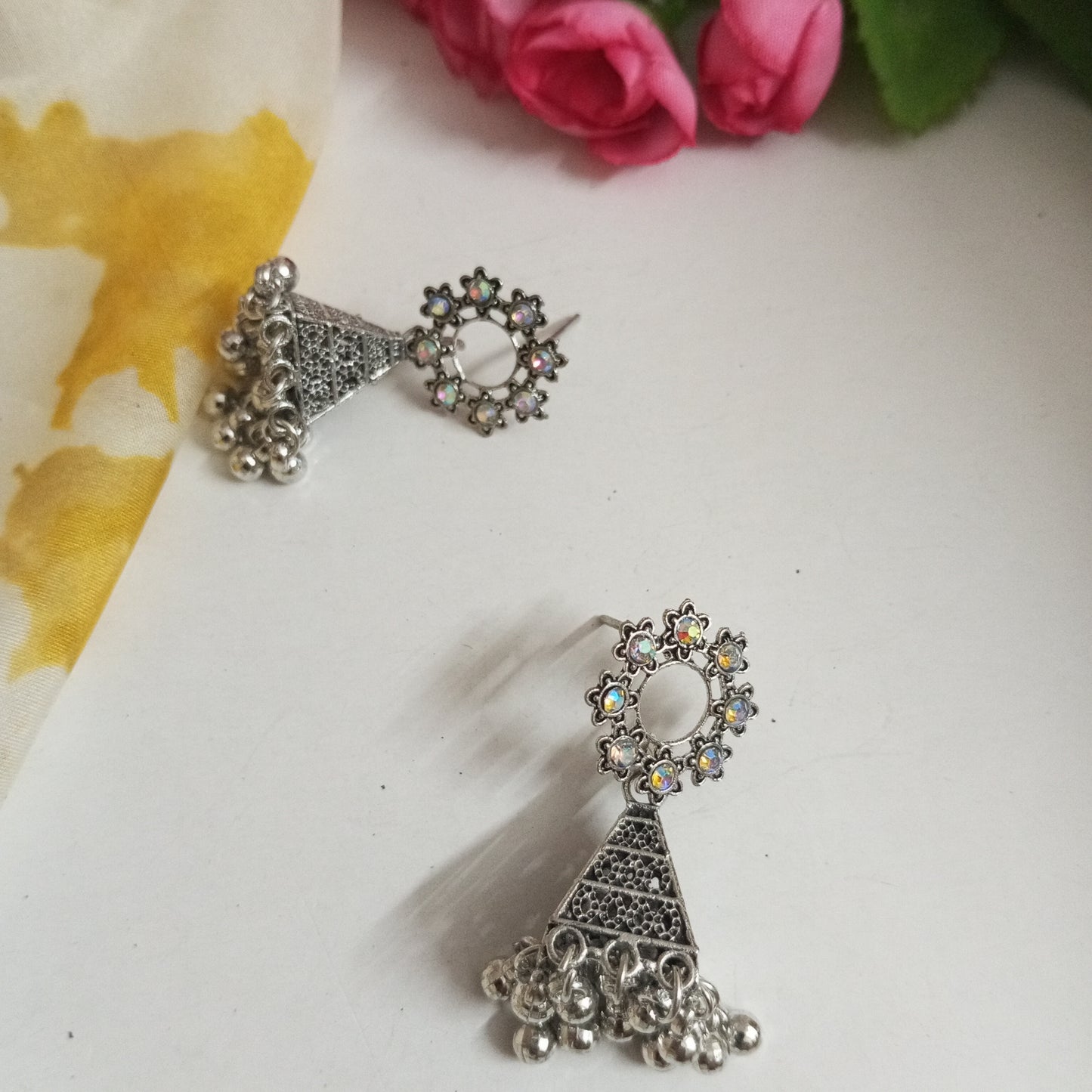 Oxidised Look Jhumki- Rainbow