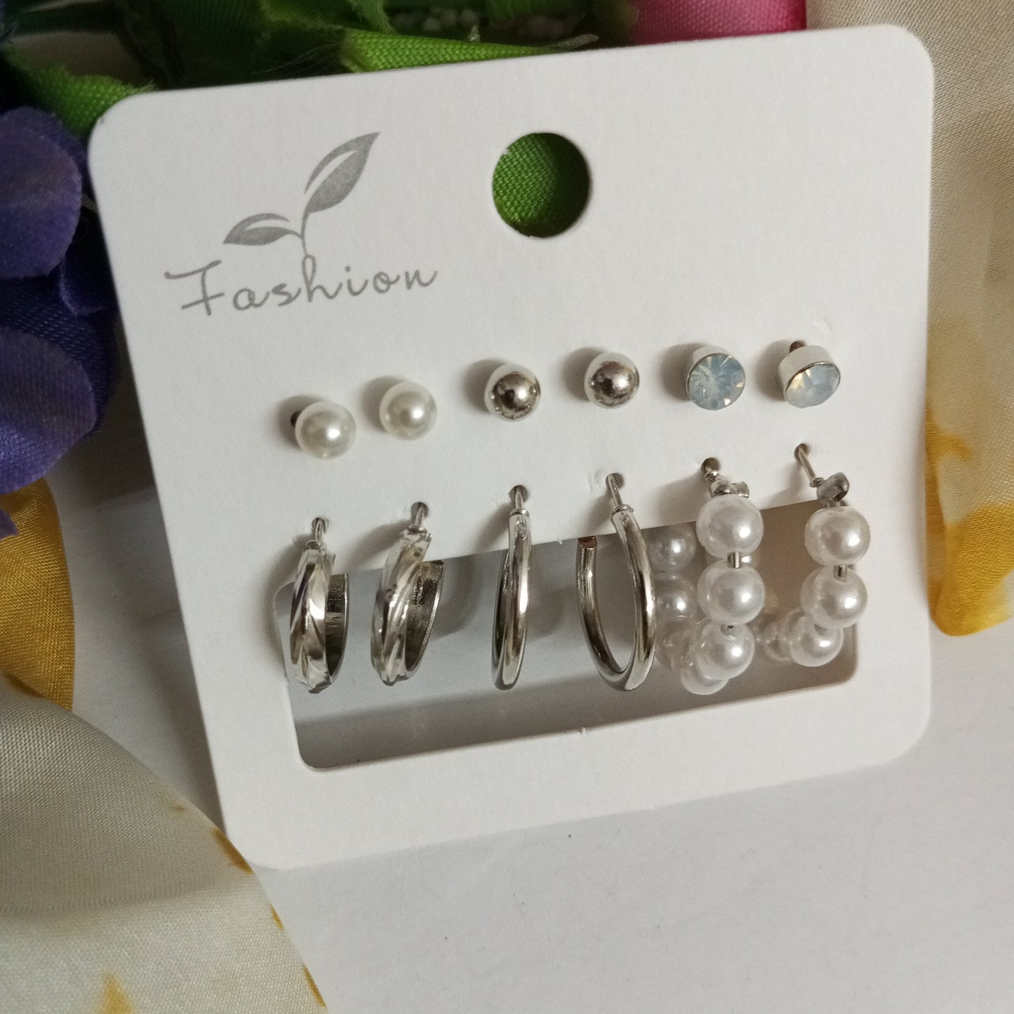 Combo of 12 Earrings-Silver and Gold