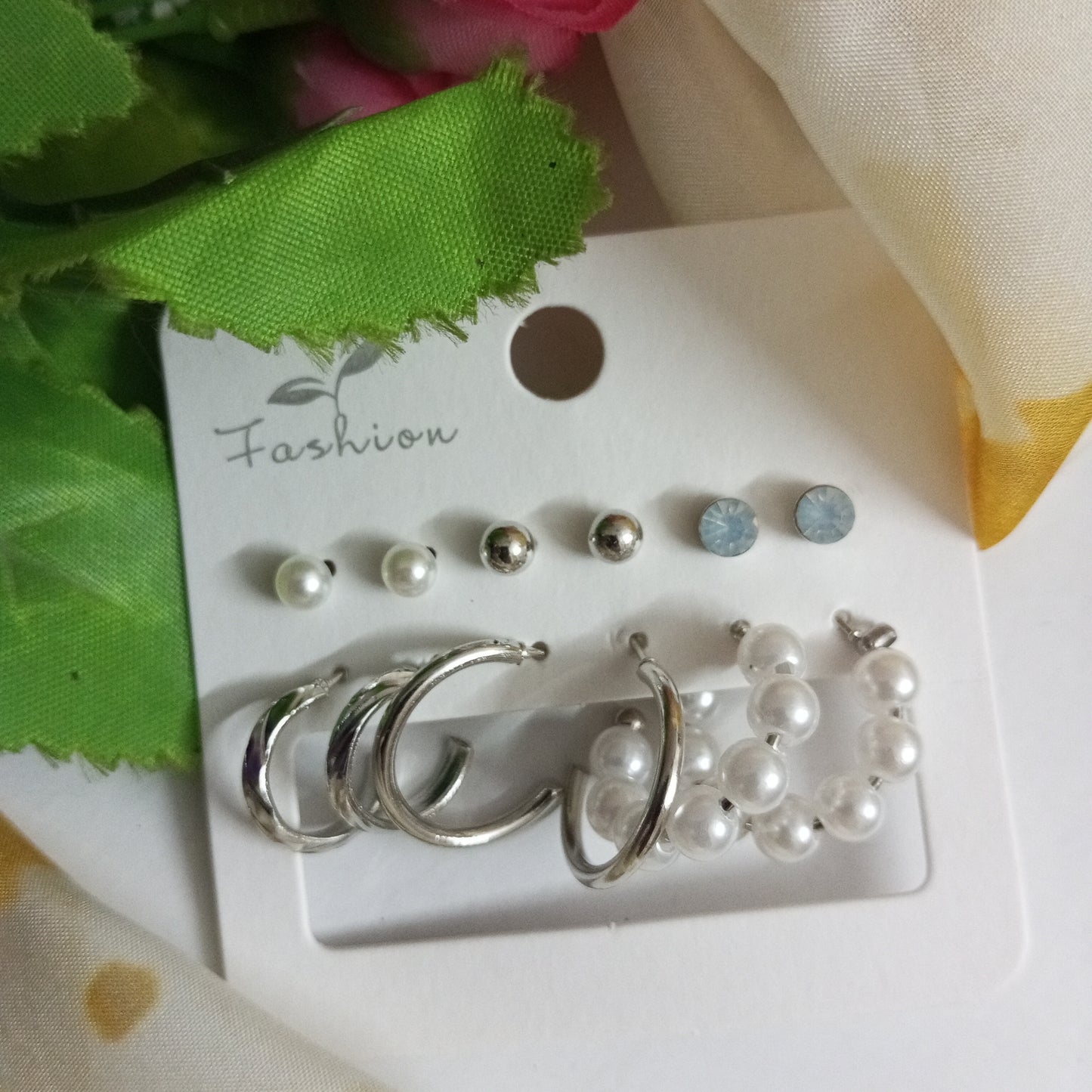 Combo of 12 Earrings-Silver and Gold