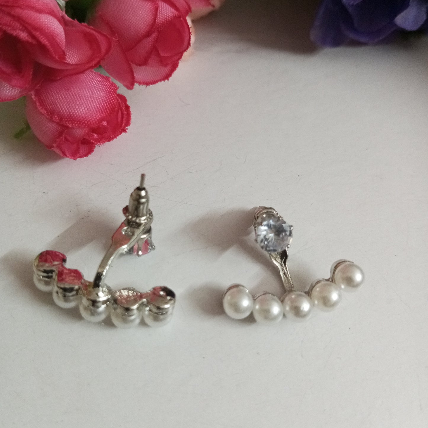 2 in 1 Earrings- Detachable Pearl Drop