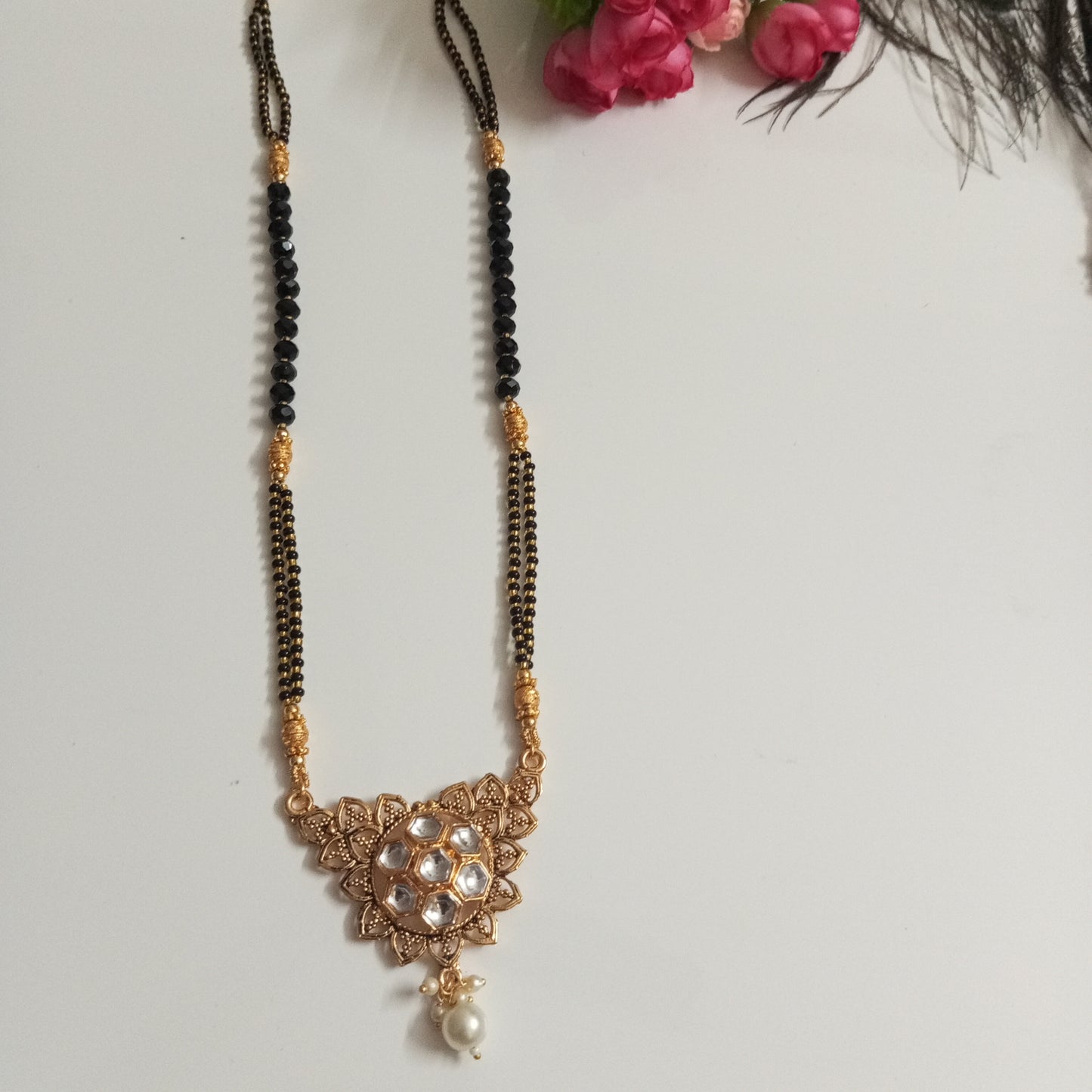 Long Mangalsutra with a Hanging Pearl