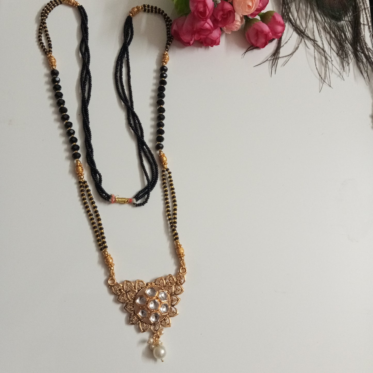 Long Mangalsutra with a Hanging Pearl