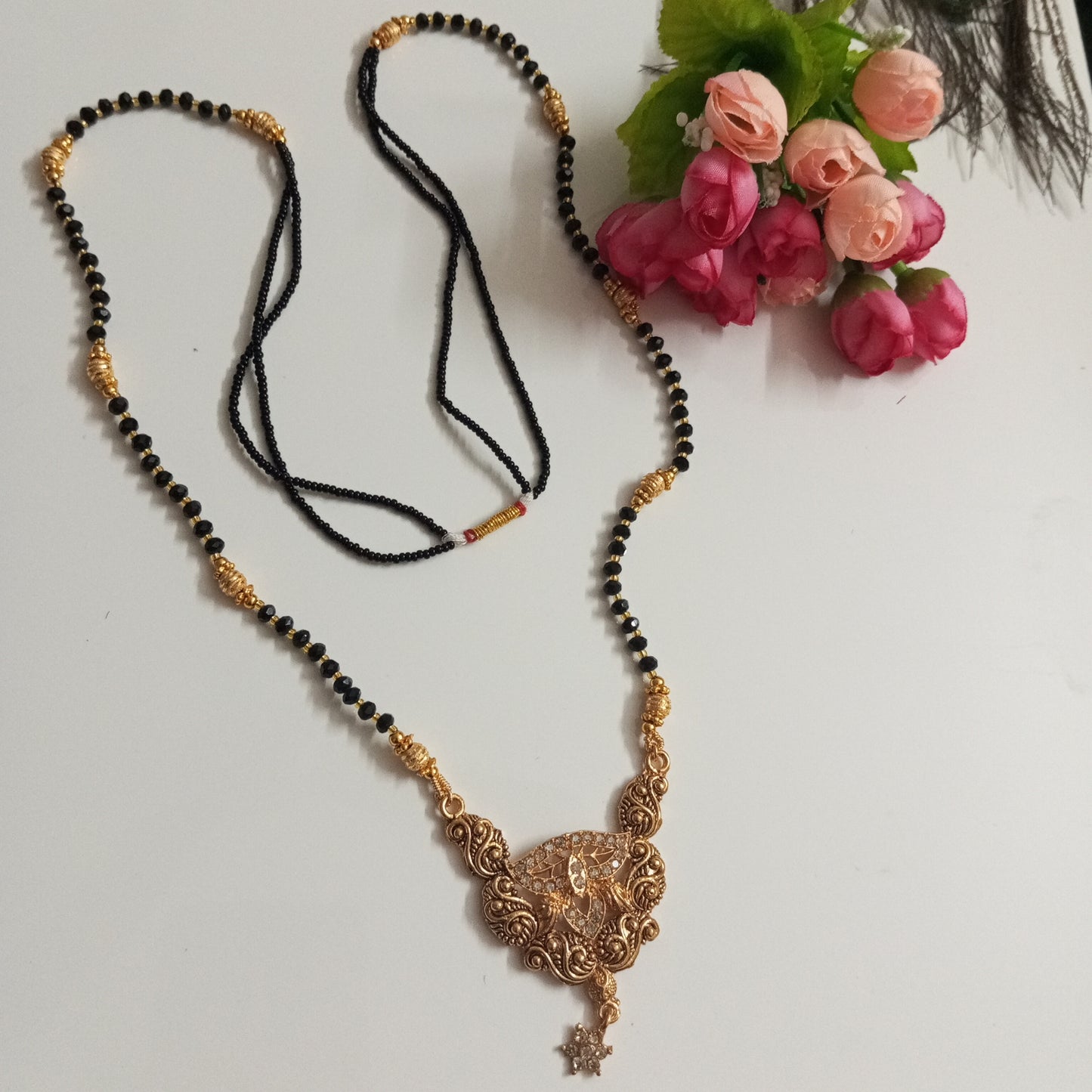 Cz Studded Long Mangalsutra with a Hanging Star