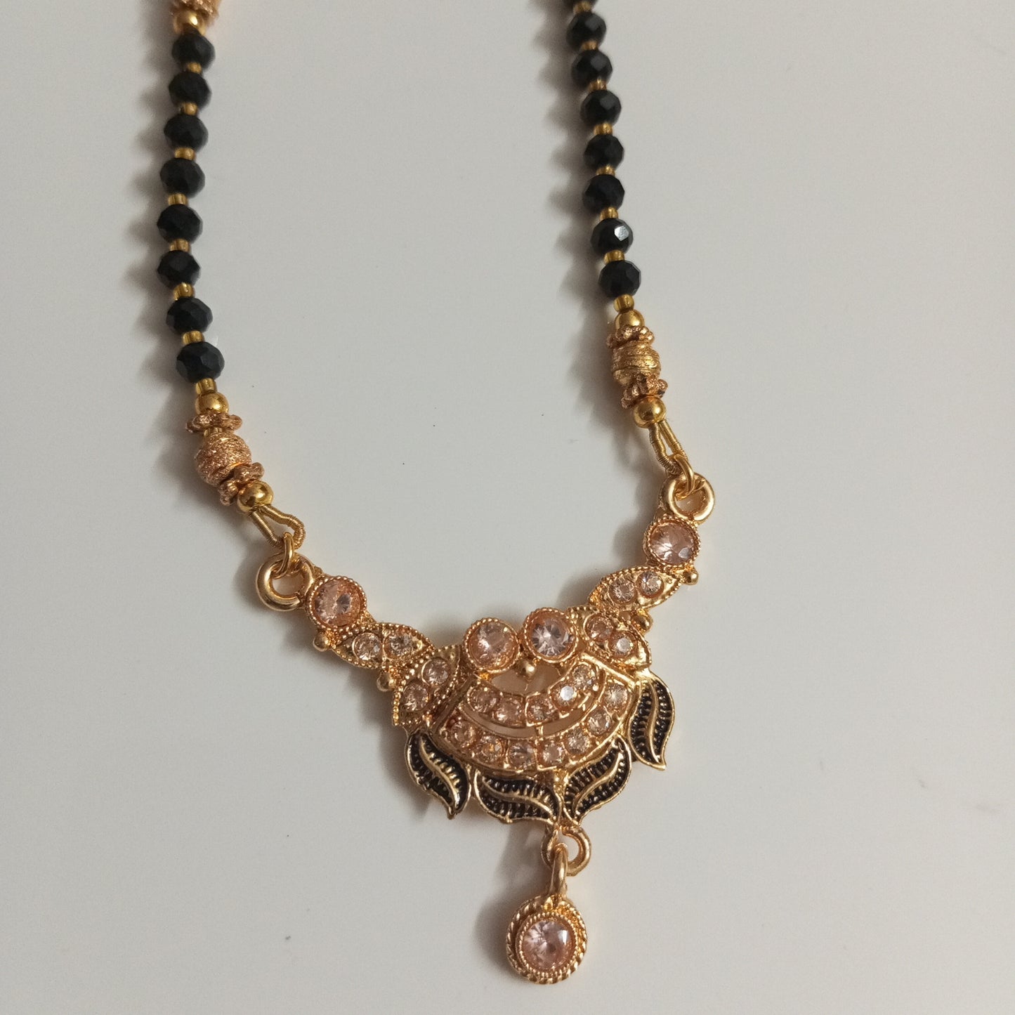 Cz Studded Blackbeads Medium length Mangalsutra