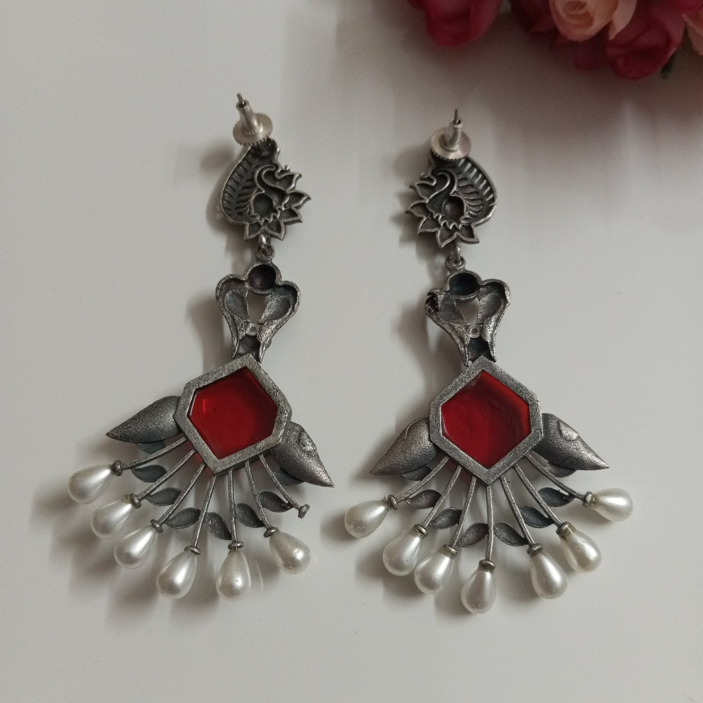 Peacock design Oxidised Earrings