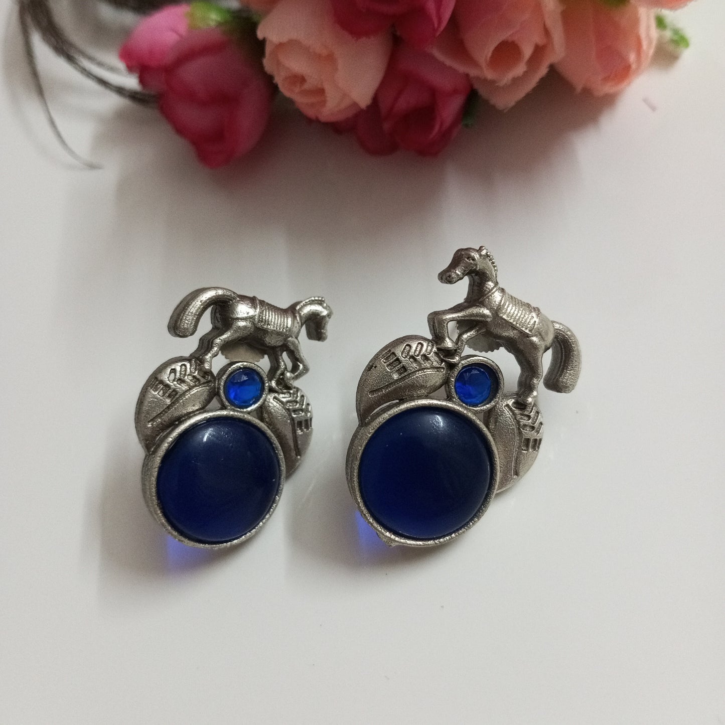 Horse design Oxidised Earrings