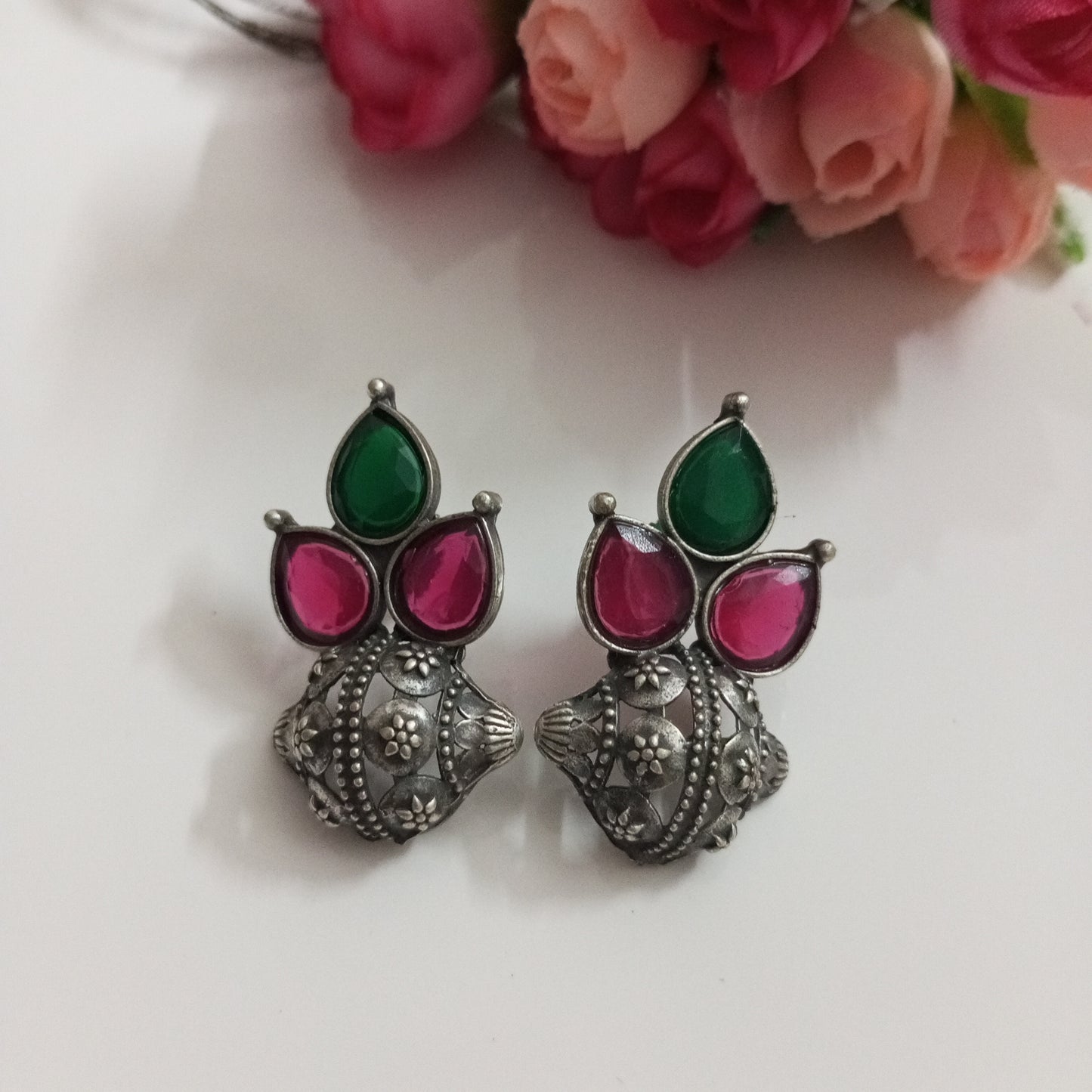 Shell design Oxidised Earrings