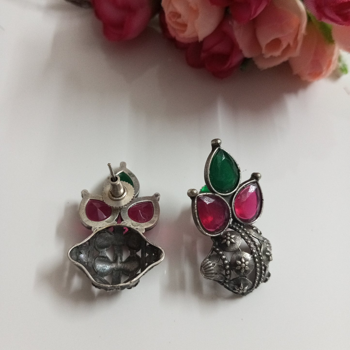 Shell design Oxidised Earrings