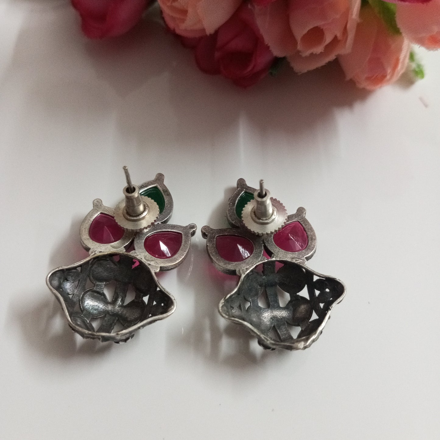 Shell design Oxidised Earrings