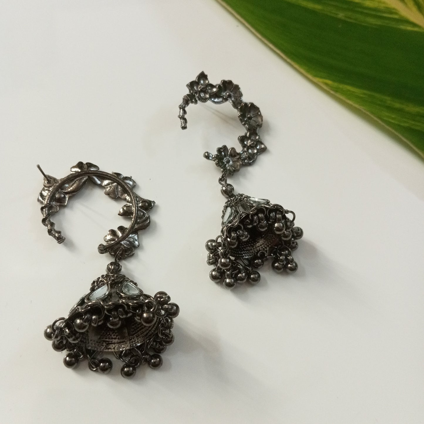 Oxidised Jhumka Earrings