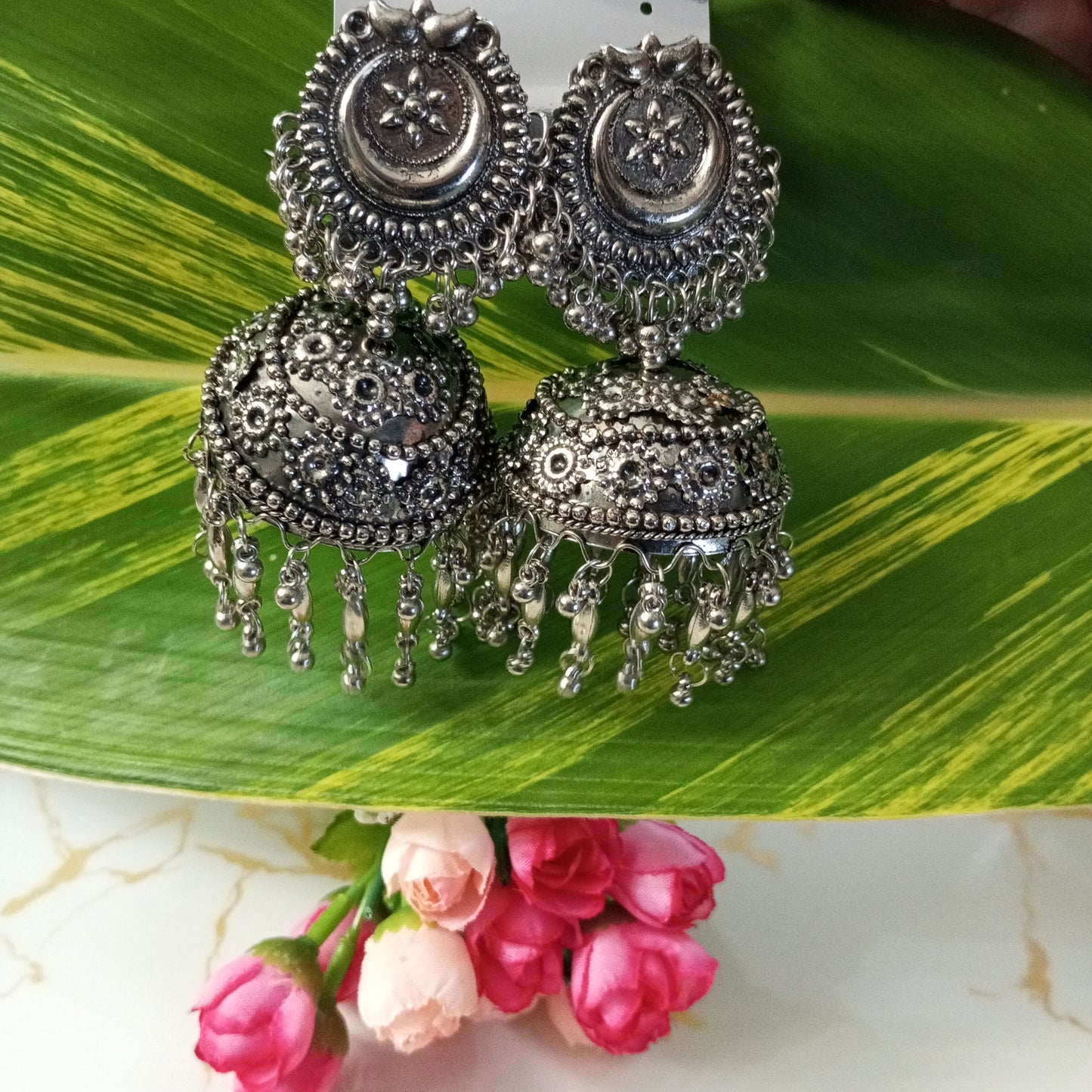 Oxidised Big Jhumka Earrings