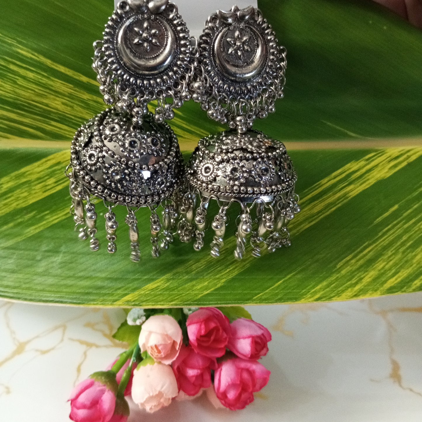Oxidised Big Jhumka Earrings