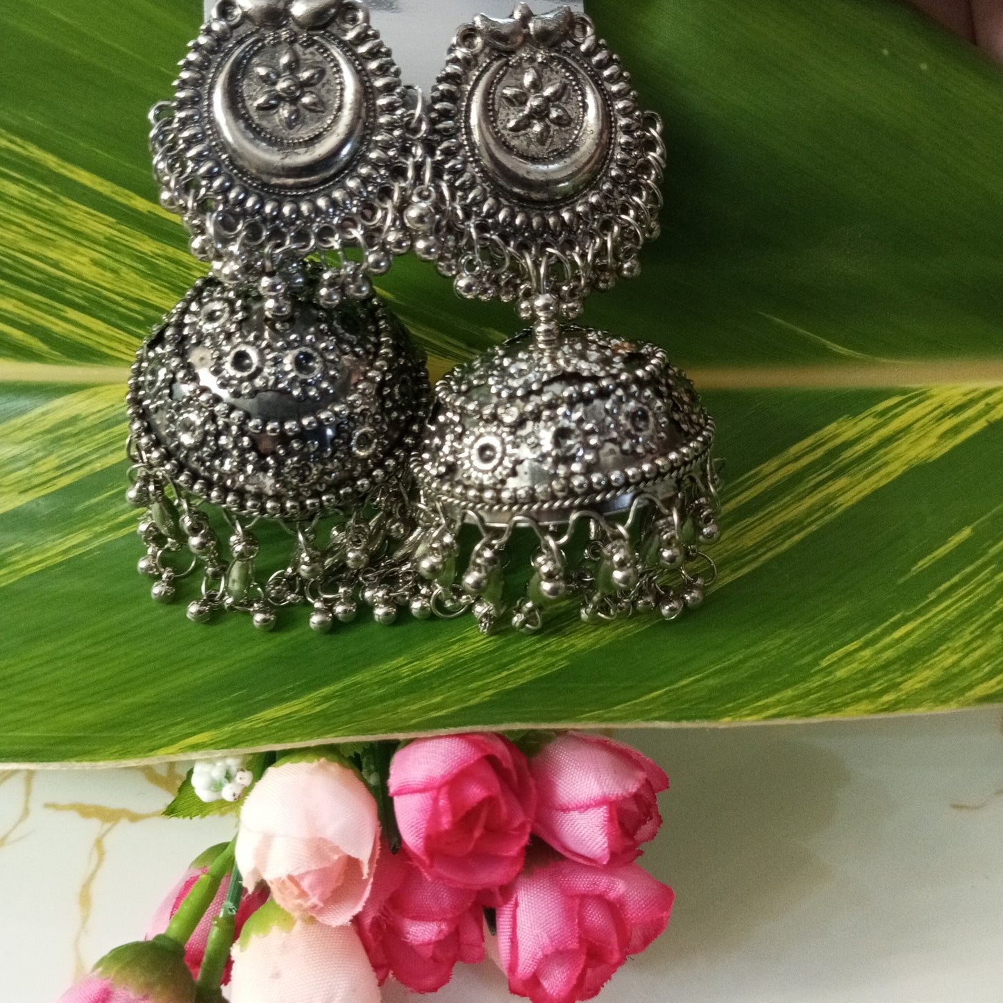 Oxidised Big Jhumka Earrings