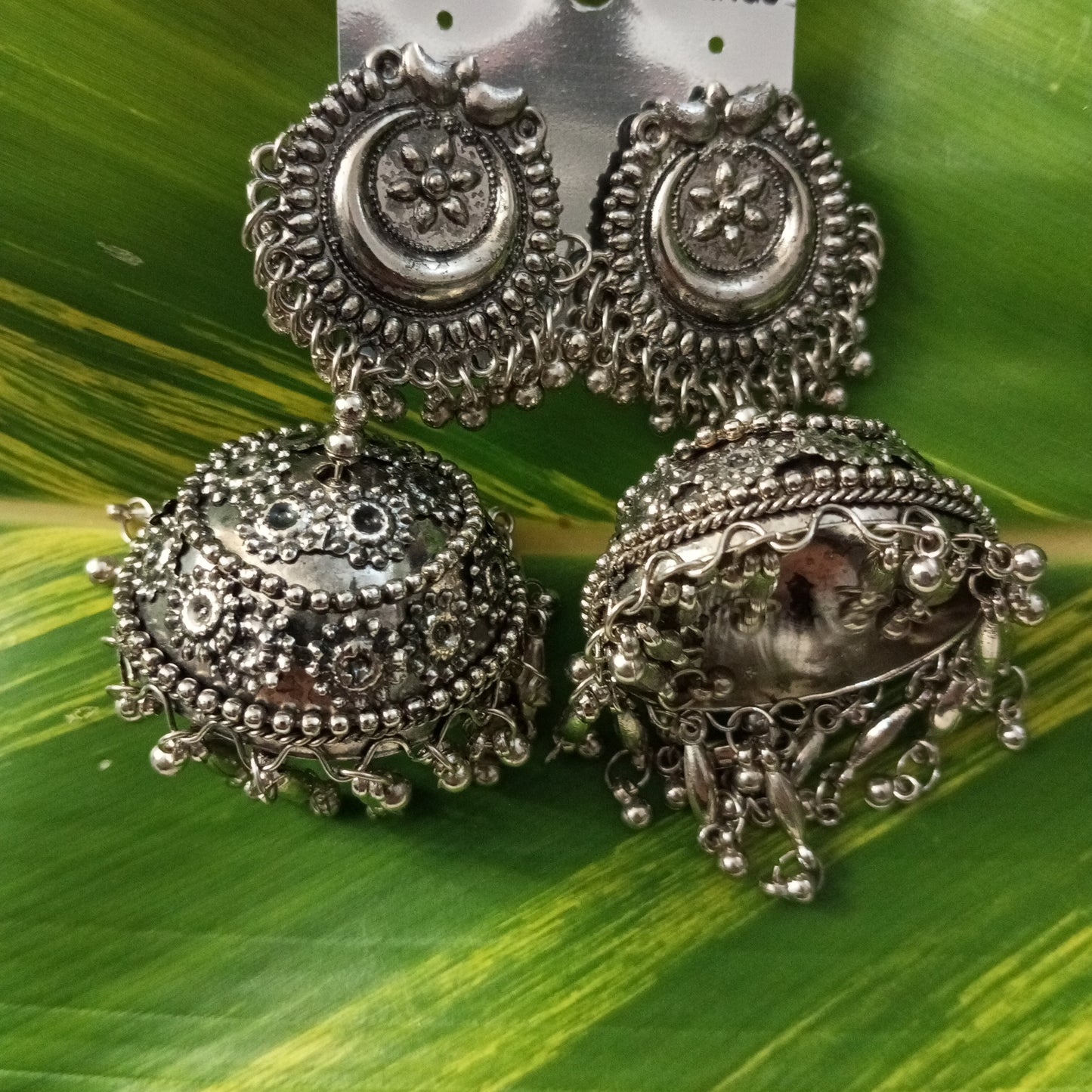 Oxidised Big Jhumka Earrings