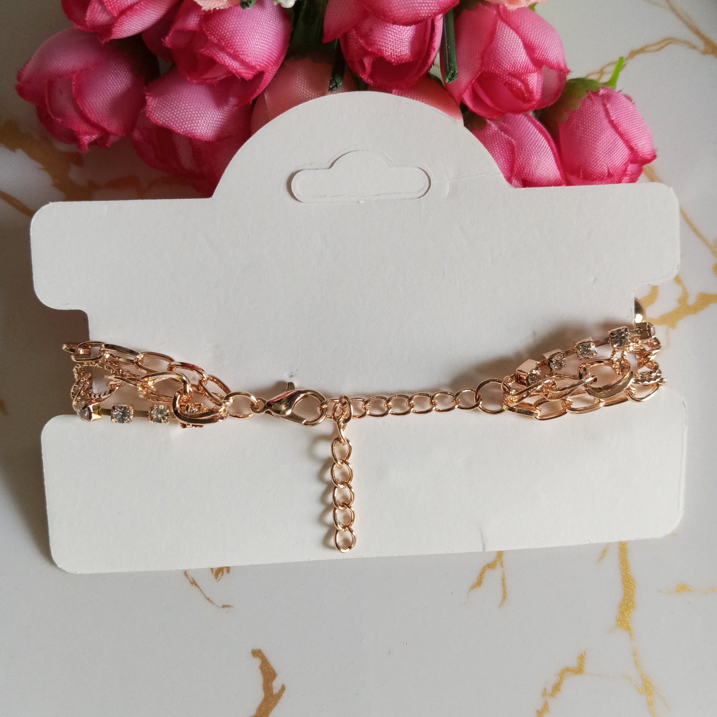 Cz Multilayer Adjustable Bracelet- Bows