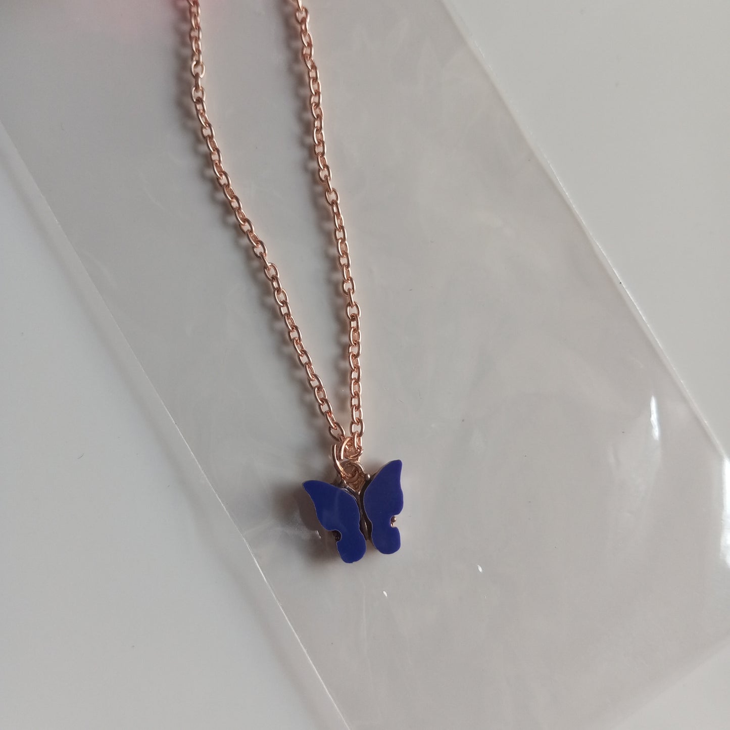Chain with Pendant- Blue Butterfly