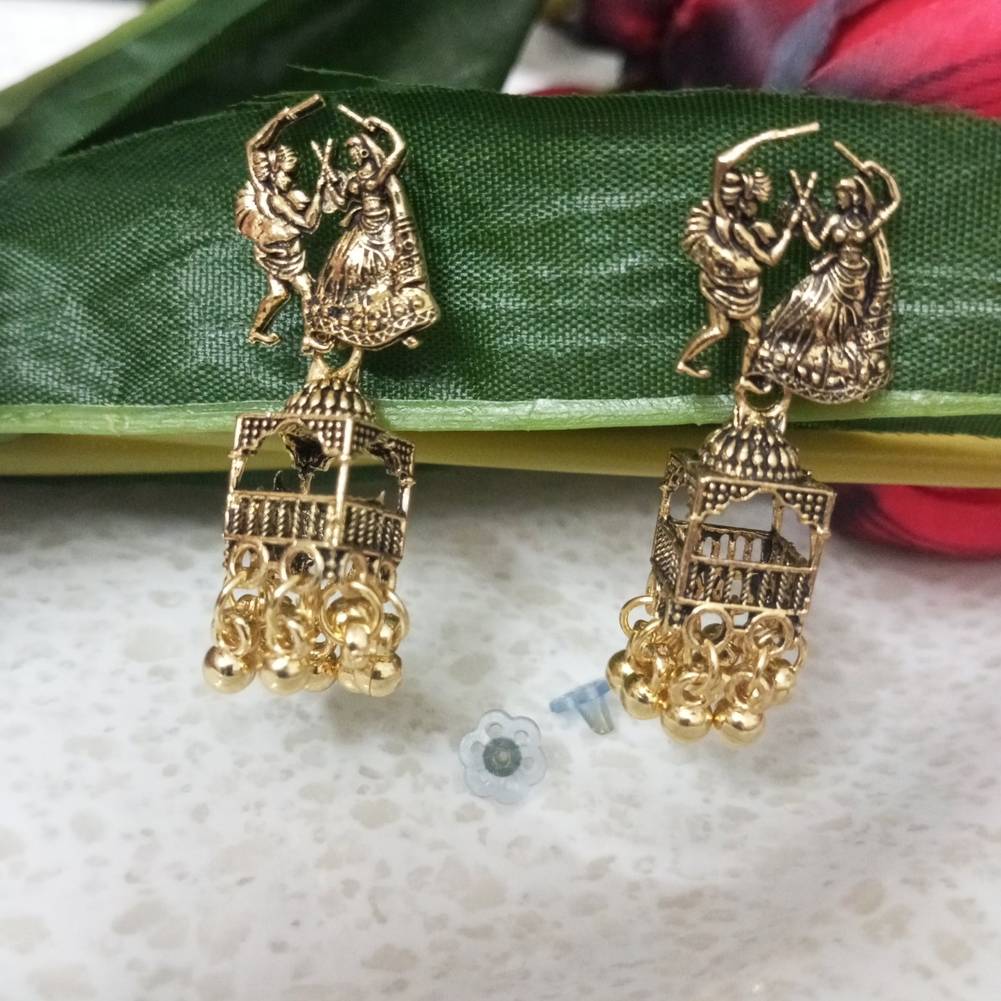 Oxidised Copper Look Couple Jhumka Earrings