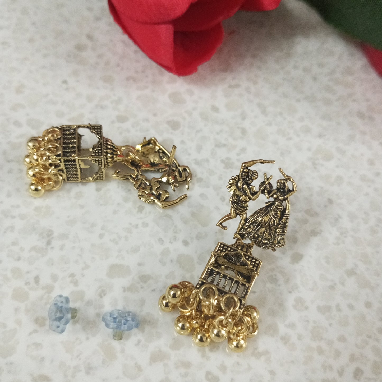 Oxidised Copper Look Couple Jhumka Earrings