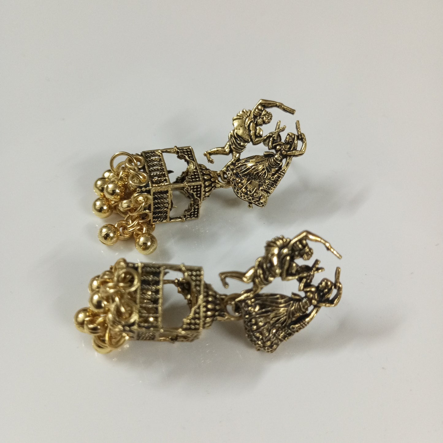 Oxidised Copper Look Couple Jhumka Earrings