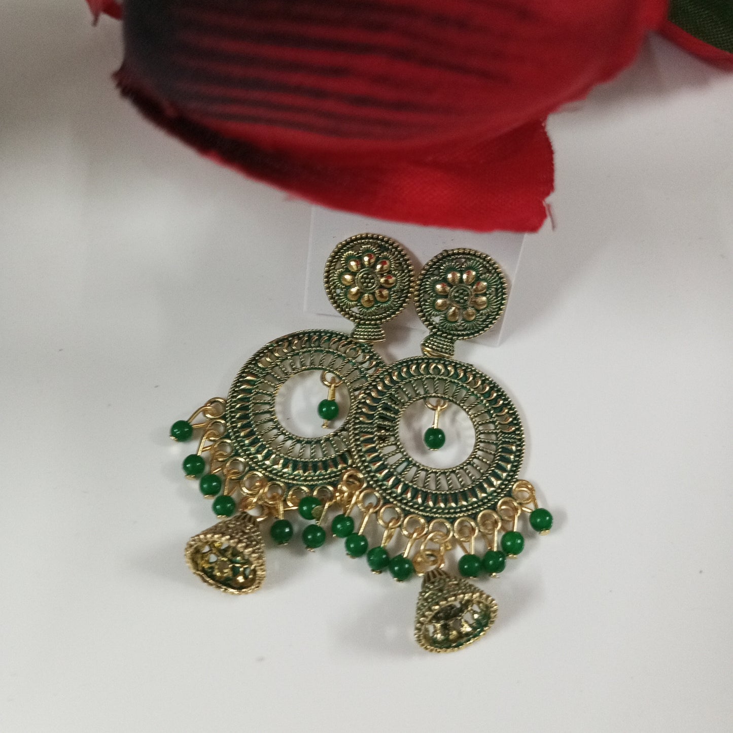 Oxidised Copper Look Abha Earrings