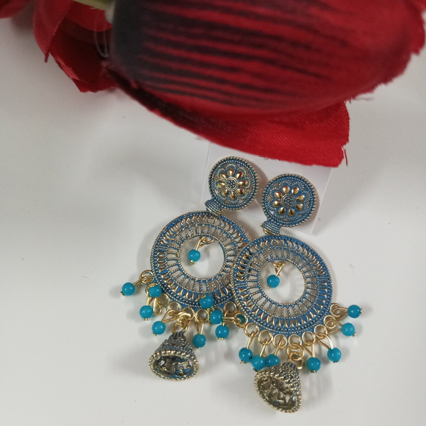 Oxidised Copper Look Abha Earrings