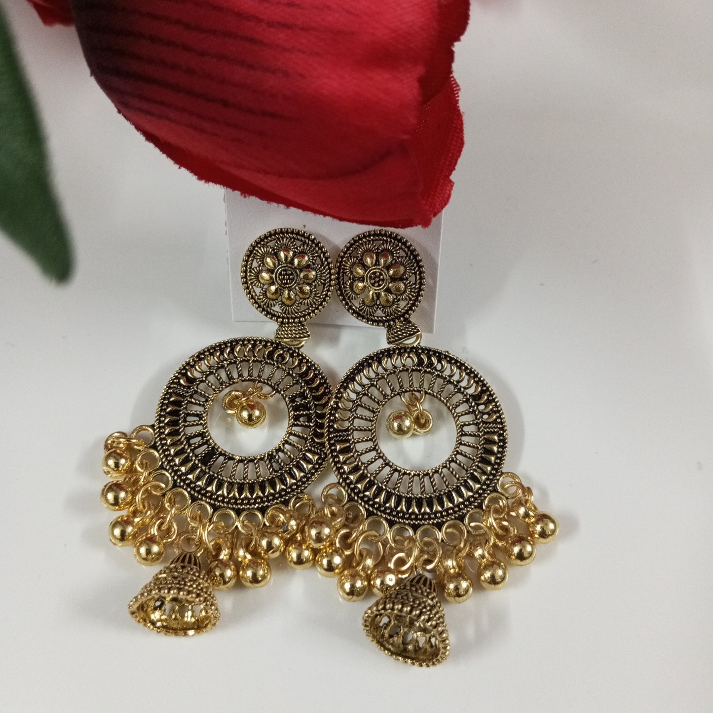Oxidised Copper Look Abha Earrings
