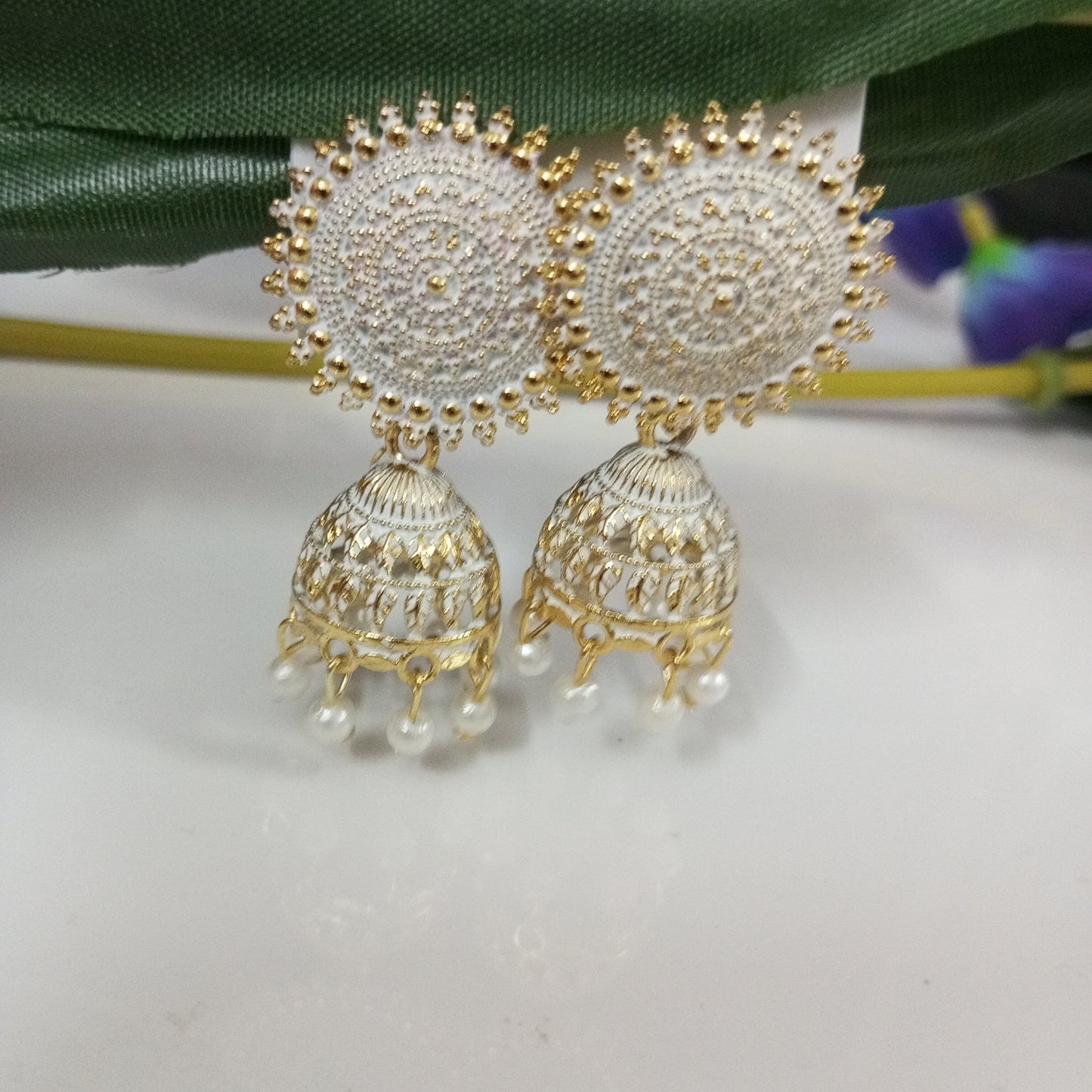 Oxidised Copper Look Jhumka Earrings