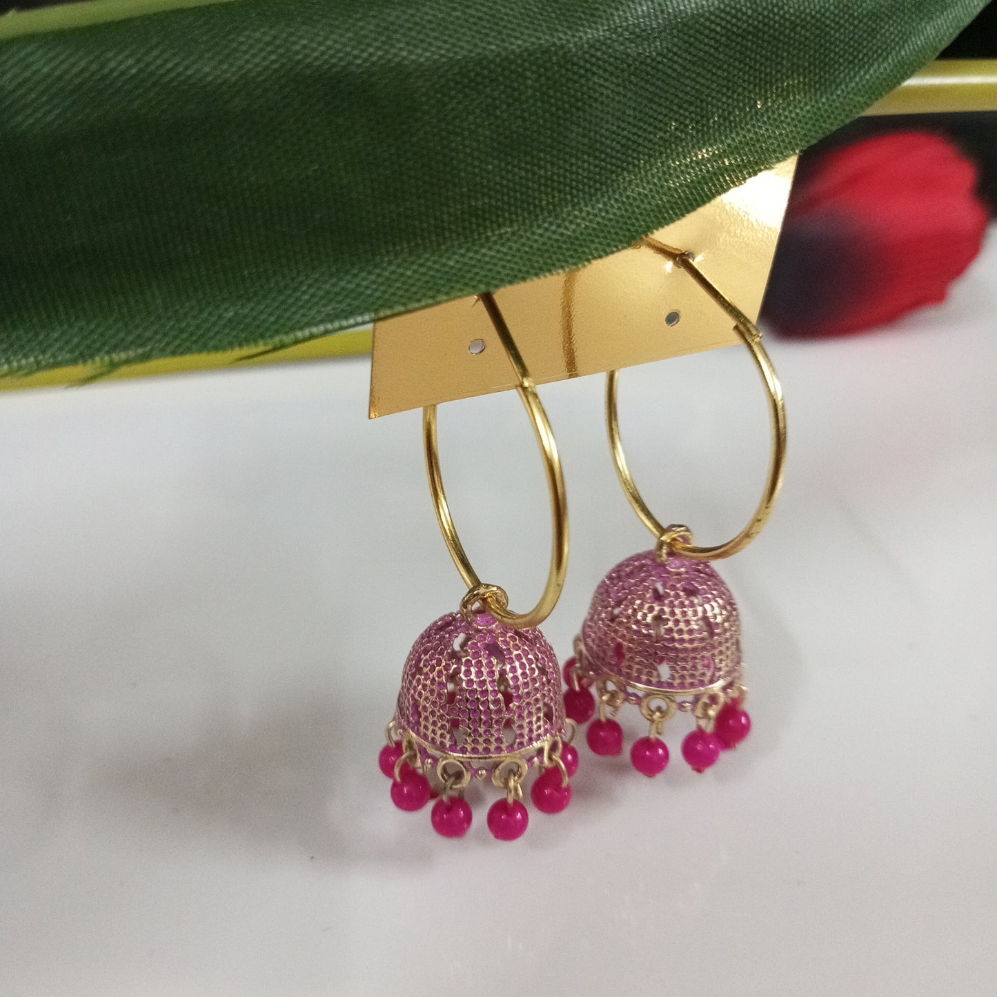 Oxidised Hoop Jhumka Earrings