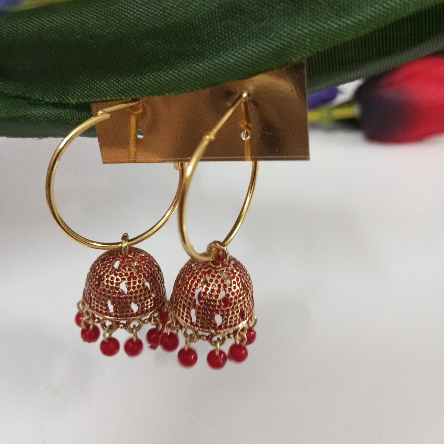 Oxidised Hoop Jhumka Earrings