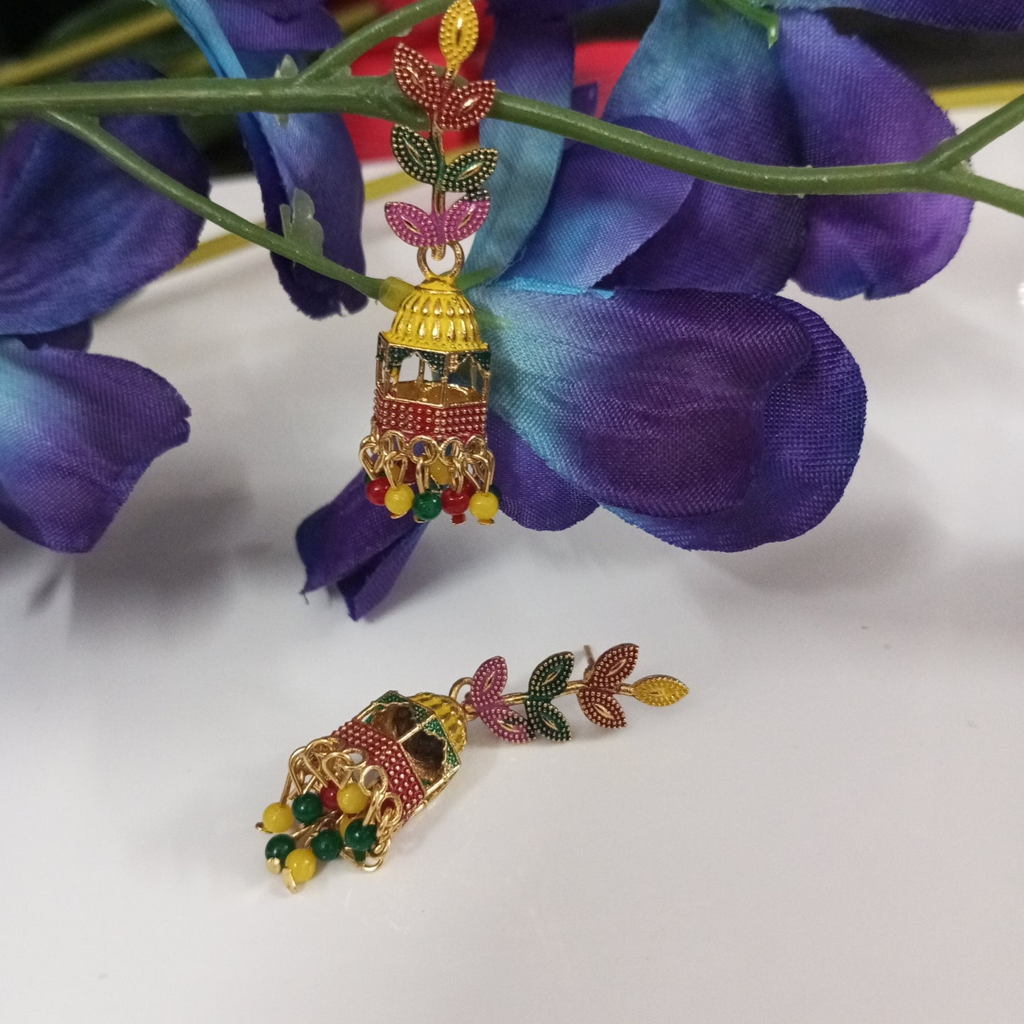 Oxidised Tomb Multicolor Earrings