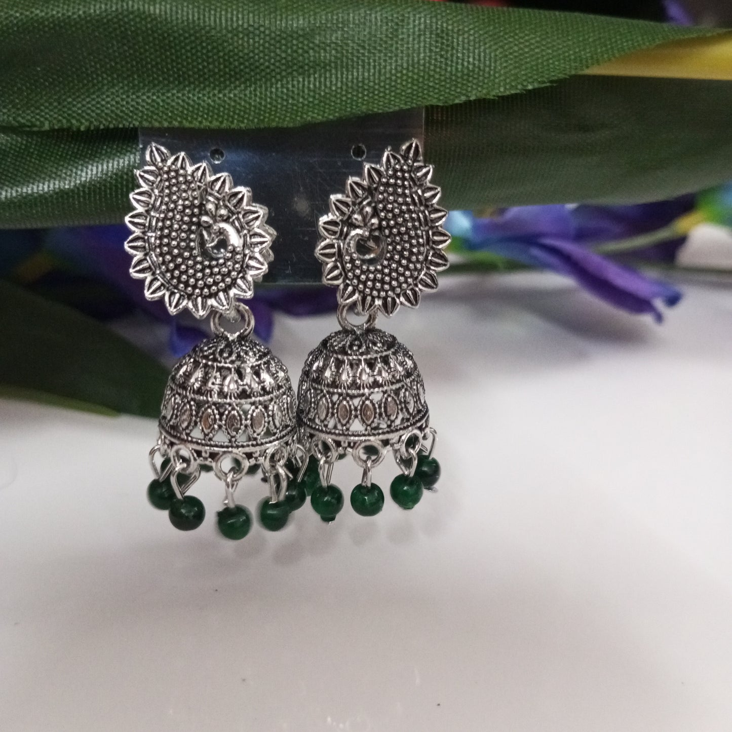 Oxidised Vani Jhumka Earrings
