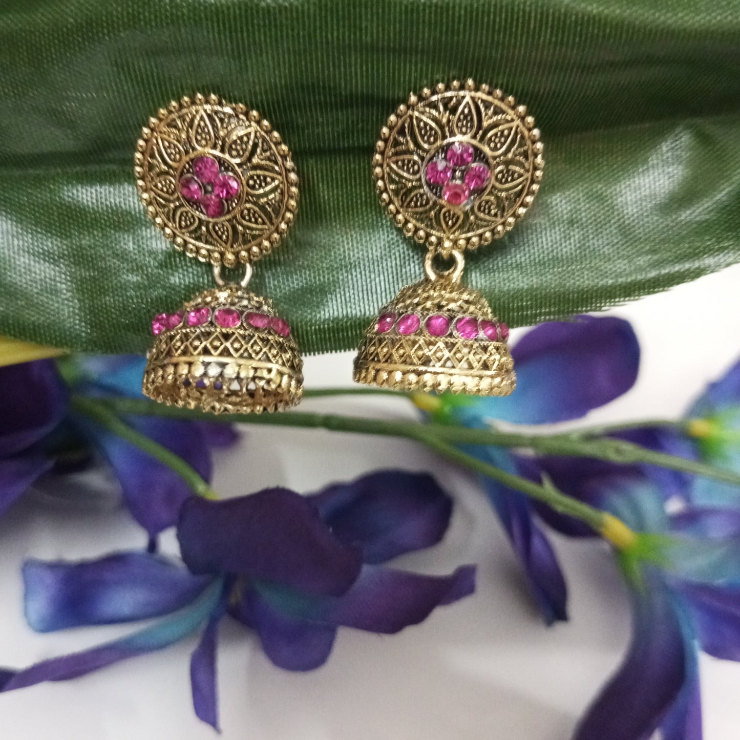 Oxidised Ratna Jhumka Earrings