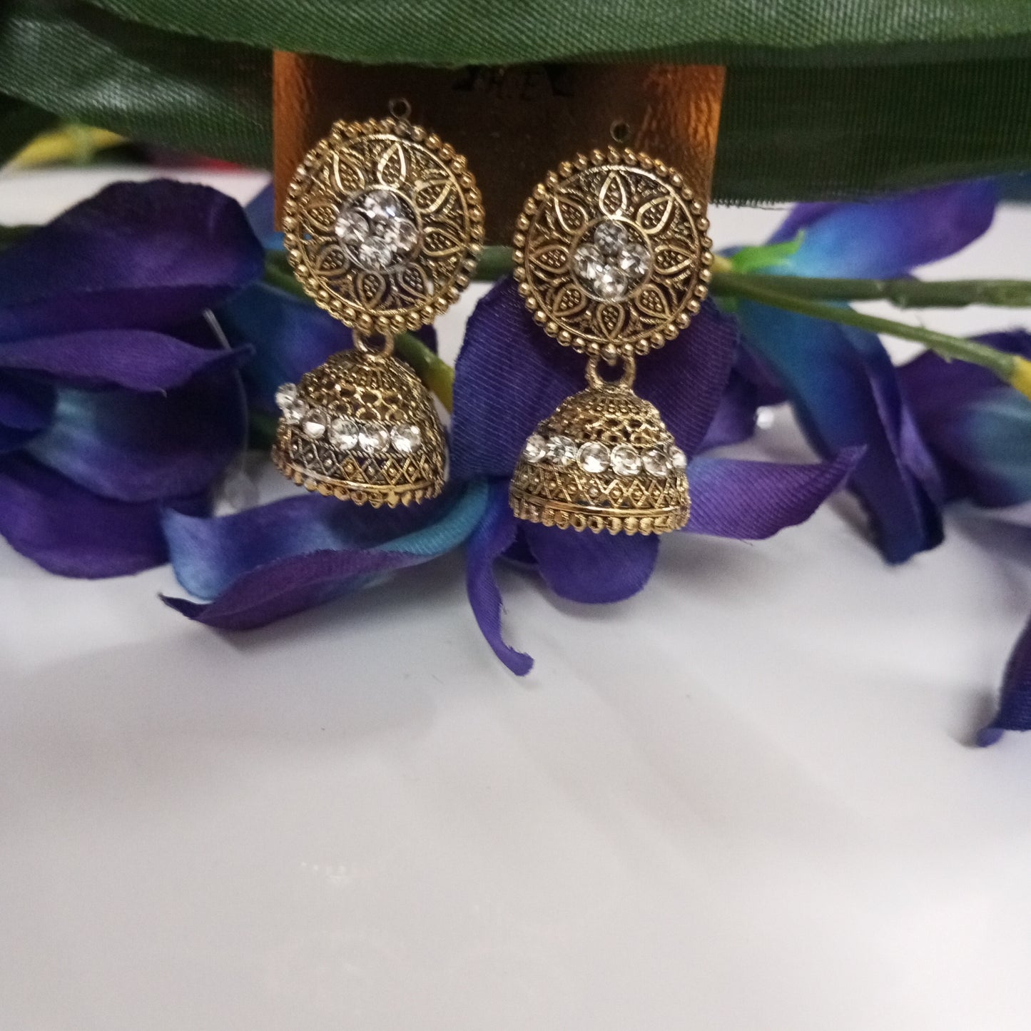Oxidised Ratna Jhumka Earrings