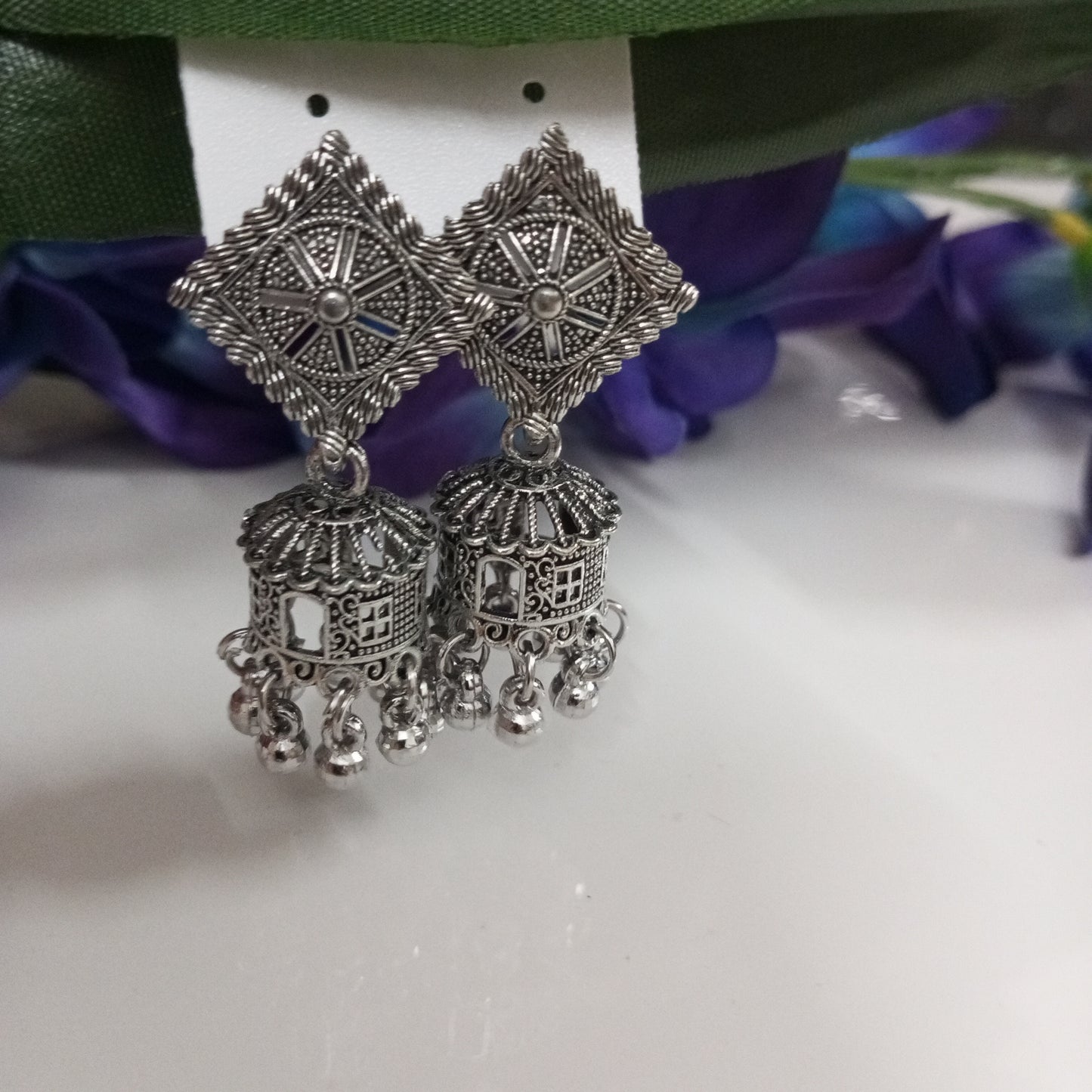 Oxidised Ruhiat Jhumka Earrings