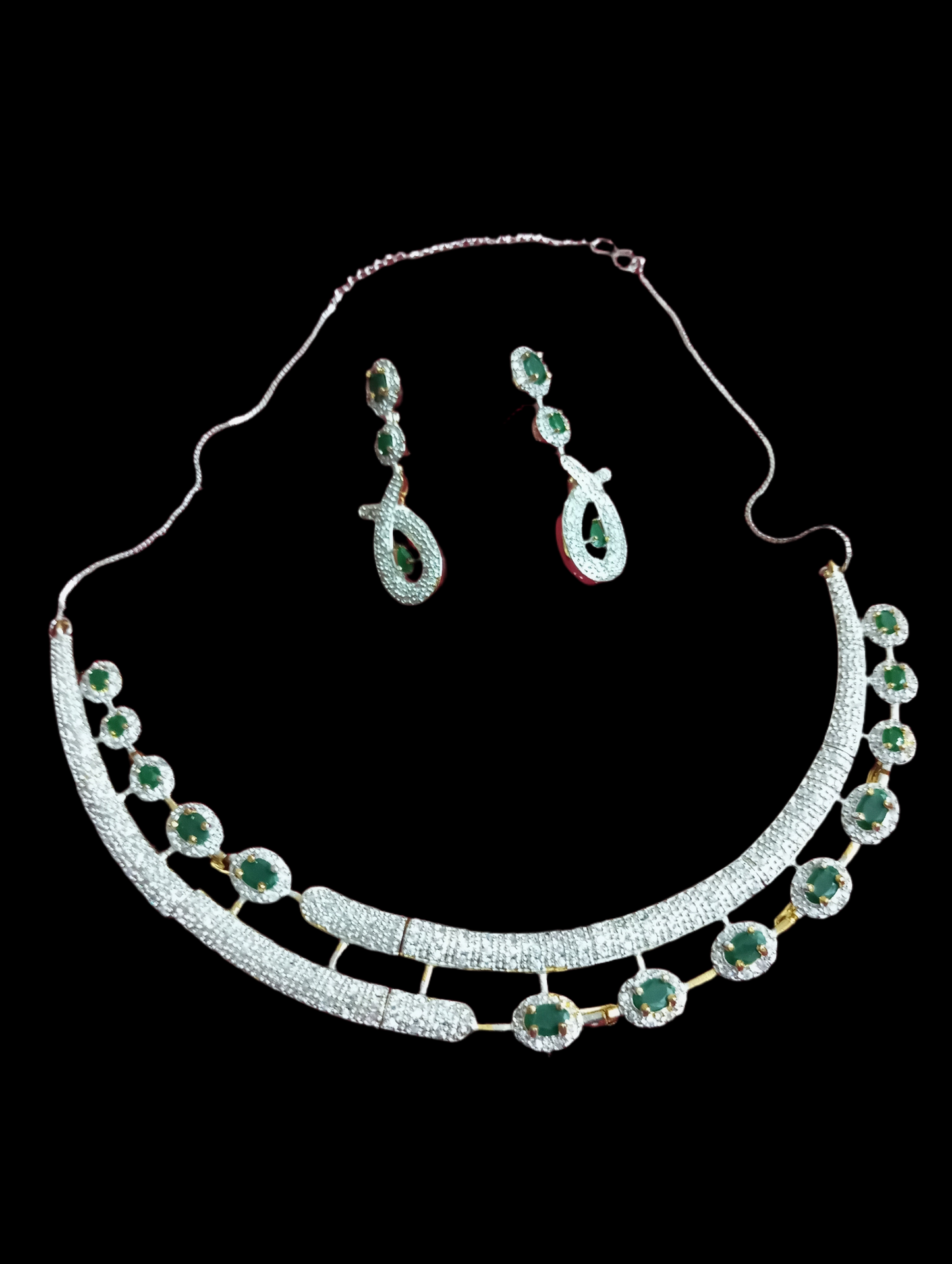 Green American Diamond Necklace