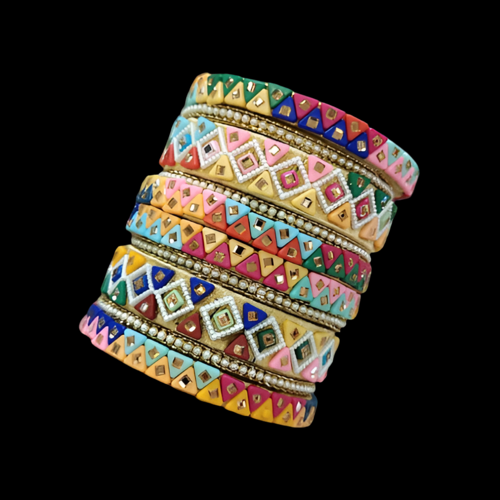 Multicolored Handcrafted Bangles Set