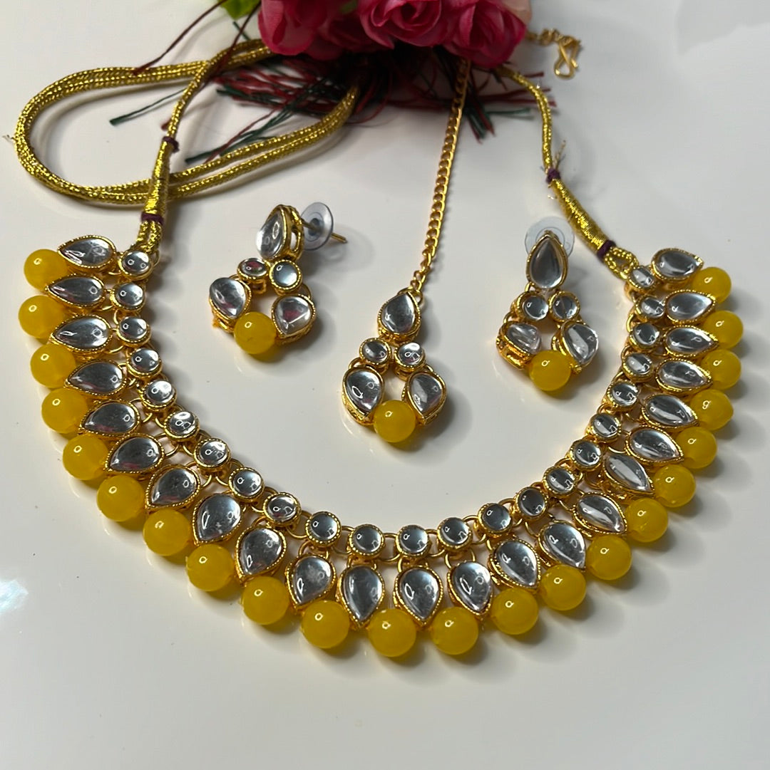 Ragini Yellow Necklace Set