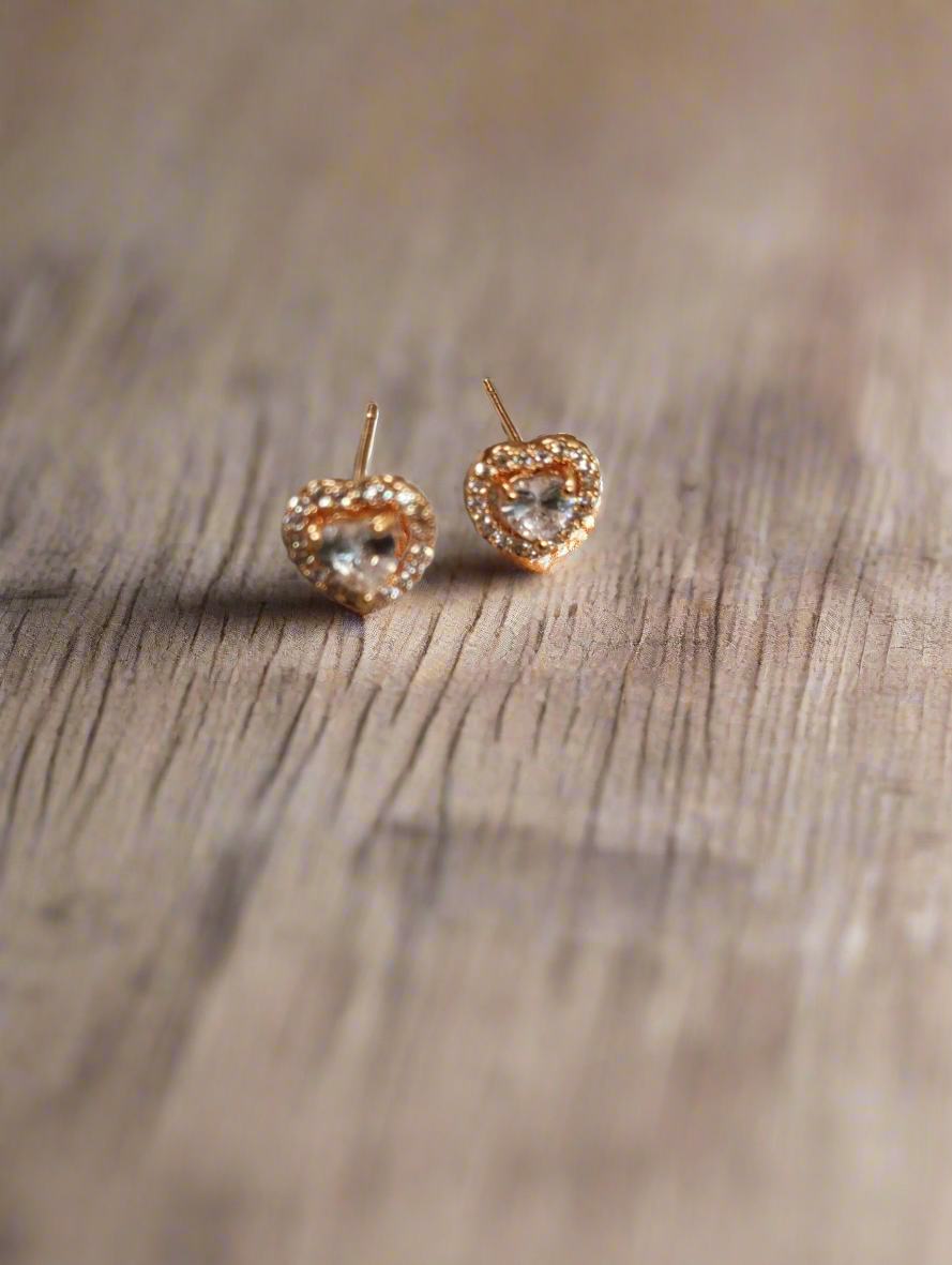 Avanya Cz Heart Earrings