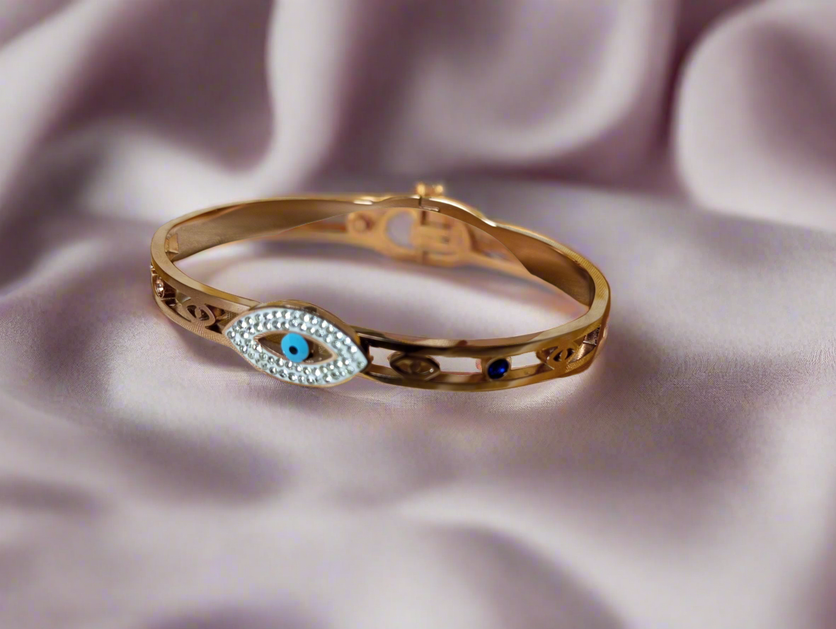 Anti Tarnish Evil Eye Rose Gold Bracelet