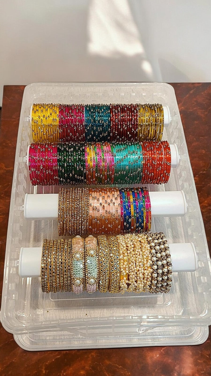 Color Stone Glass Bangles Box