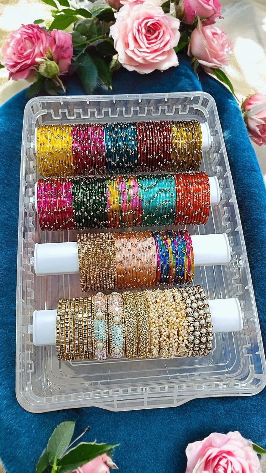 Color Stone Glass Bangles Box