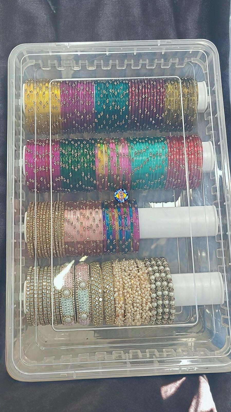 Color Stone Glass Bangles Box