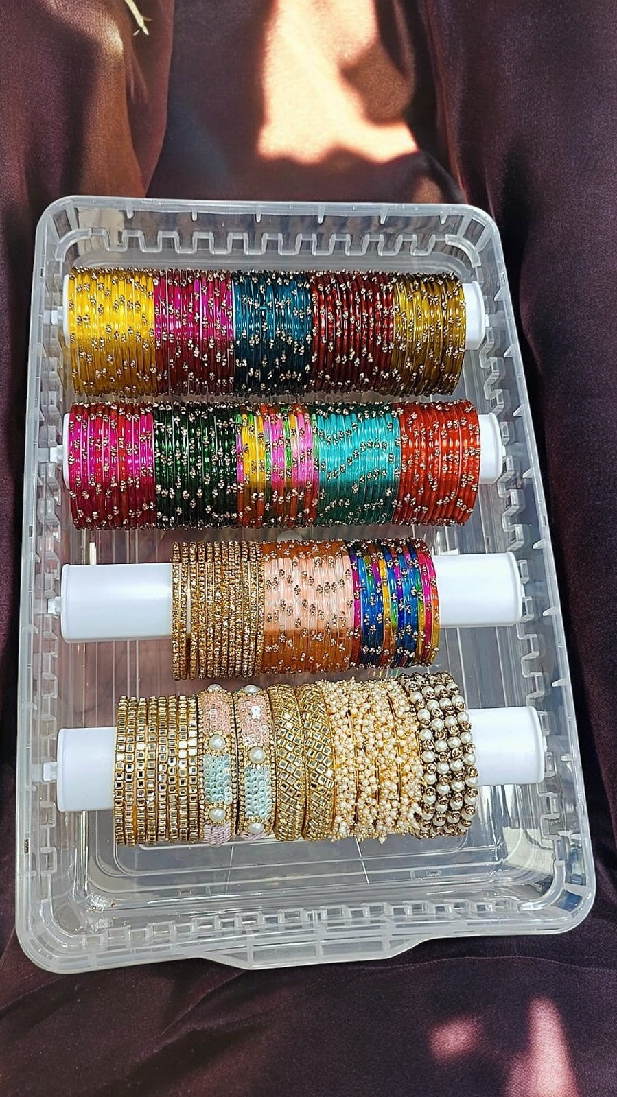 Color Stone Glass Bangles Box
