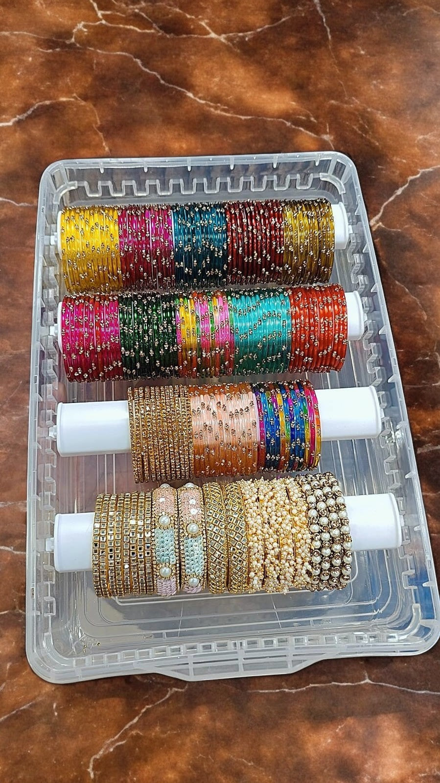 Color Stone Glass Bangles Box