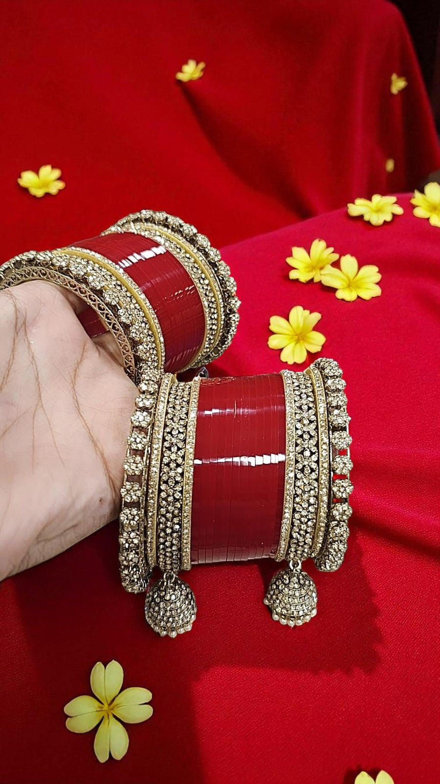 Bridal Chooda Red Bangles Set