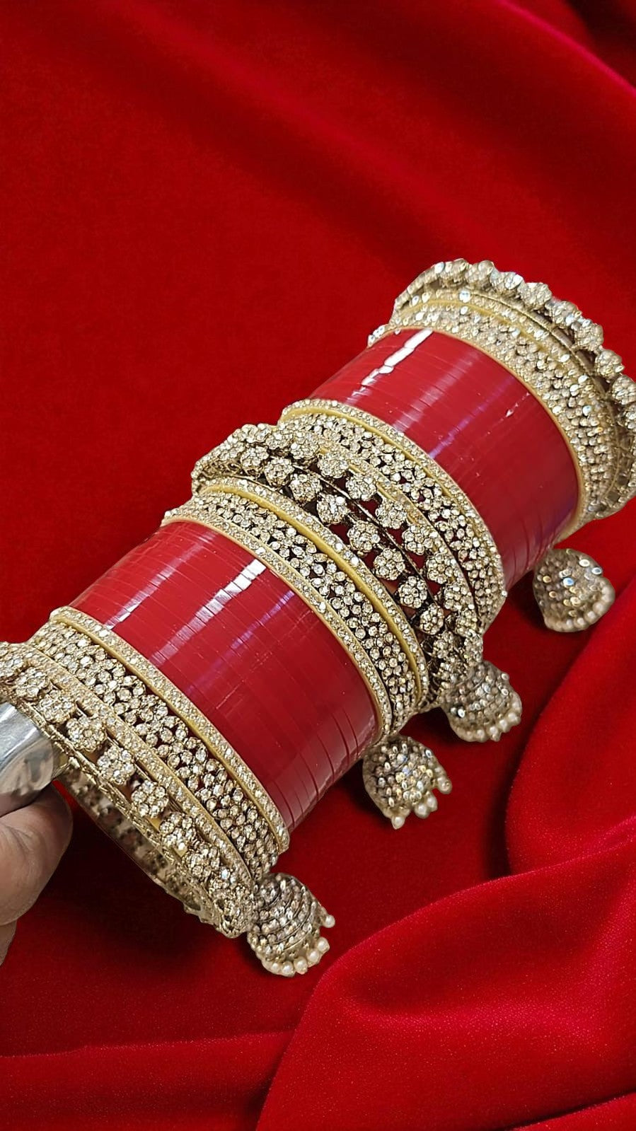 Bridal Chooda Red Bangles Set