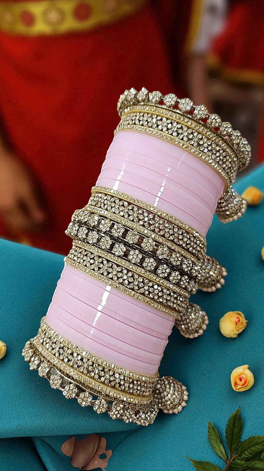Bridal Chooda Baby Pink Bangles Set